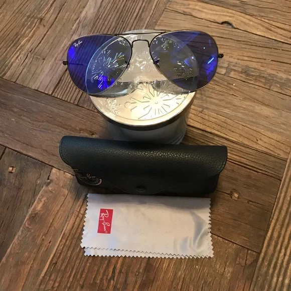 Authentic Purple flash Rayban aviators 58mm - Picture 3 of 6